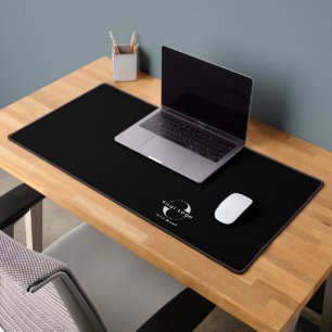 Black Business logo Company brand Minimal Simple Desk Mat