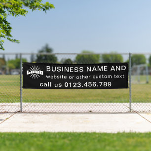 Black Business logo Company outdoor 10' long Vinyl Banner