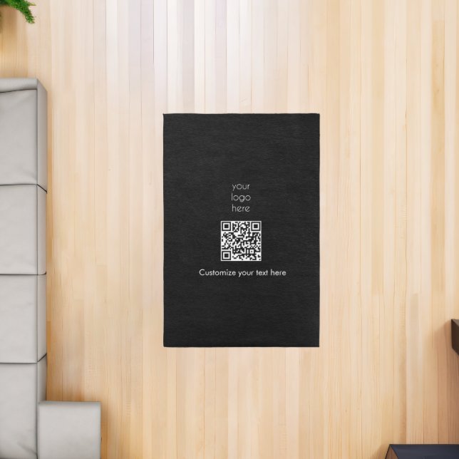 Black Business Logo Company QR Code Text Rug (Insitu (Indoor 2))