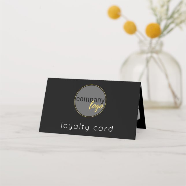 BLACK BUSINESS LOGO CUSTOMER LOYALTY REWARD CARD (Front)