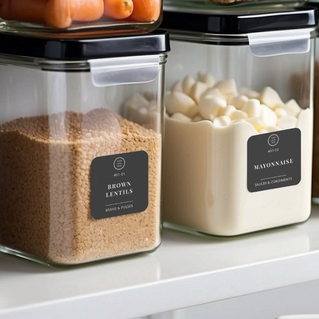 Black Business Logo Kitchen Pantry Food Storage Sticker (Creator Uploaded)