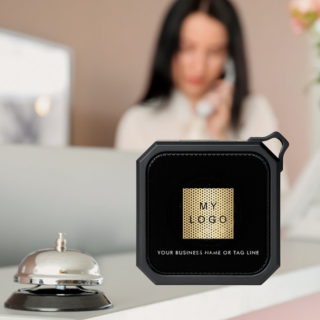 Black business logo name bluetooth speaker (Creator Uploaded)