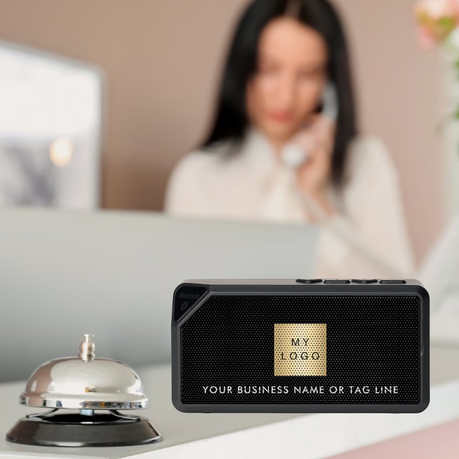 Black business logo name bluetooth speaker (Creator Uploaded)