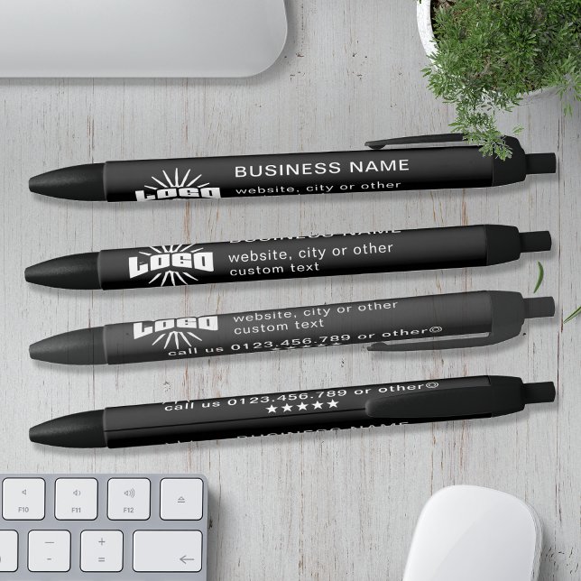 Black Business logo name Company Brand Custom Pen (Creator Uploaded)