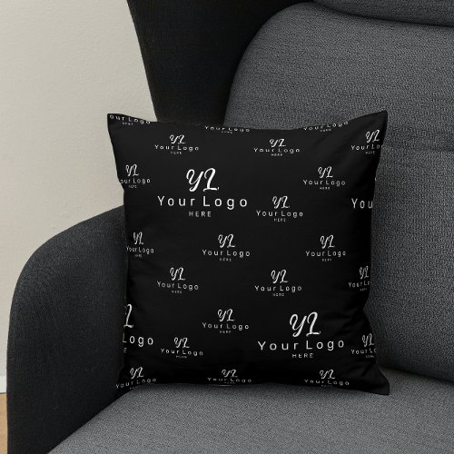 Black Business Logo pattern Brand Event Show room Throw Pillow