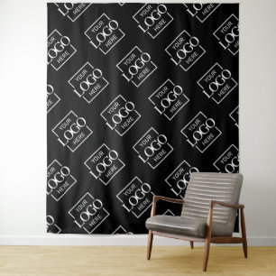 Black Business Logo Pattern Trade Show Backdrop