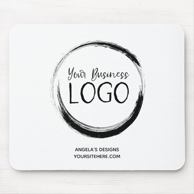 Black Business Logo Promotional Mouse Pad (Front)