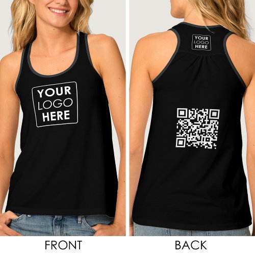 Black Business Logo QR Code Employee Workwear Tank Top