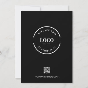 Black business logo QR code website custom Invitation