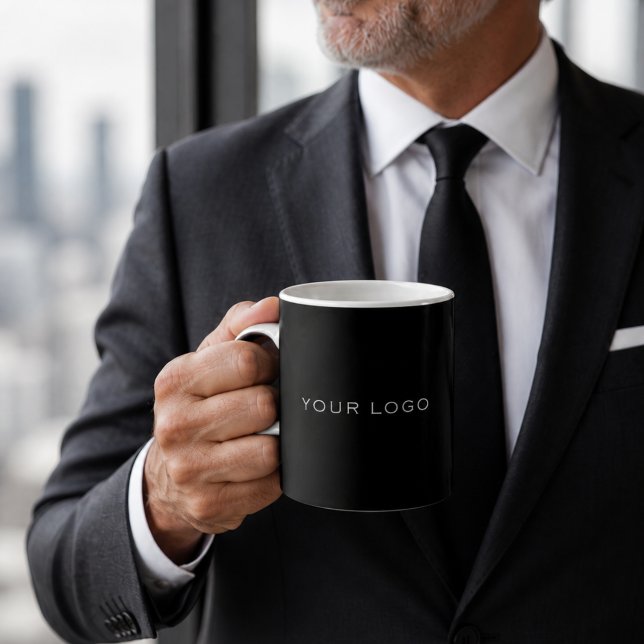 Black business logo rectangular coffee mug (Creator Uploaded)