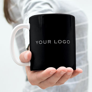 Black Business Logo Rectangular Coffee Mug by ThunesBiz at Zazzle