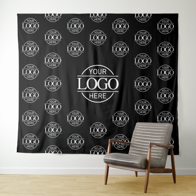 Black Business Logo Step & Repeat Backdrop Banner (In Situ (Horizontal))