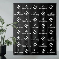 Black Business Logo Step & Repeat Backdrop Banner