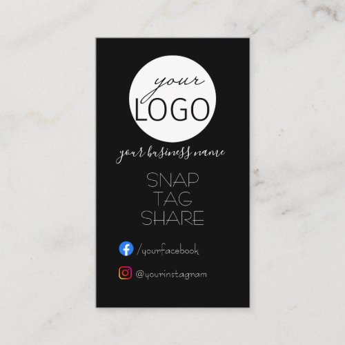 Black Business Logo Tag Share Social Media Icons