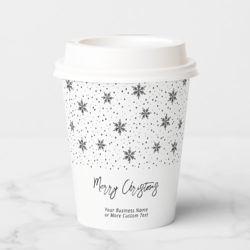 Black  Business Logo Winter Christmas Holiday Paper Cups