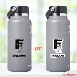 Black Business Monogram logo Grunge Water Bottle Sticker