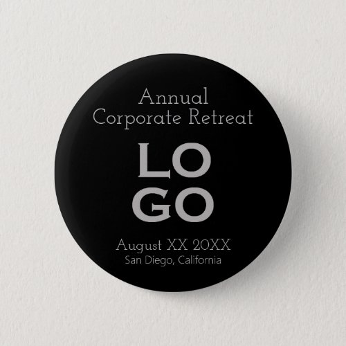 Black Business or Corporate Event Custom Logo Button