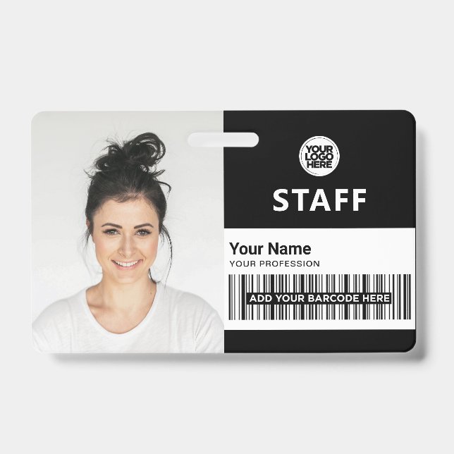 Black Business Photo ID Staff ID Badge (Front)