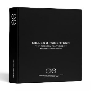 Black Business Presentation Binder with Logo
