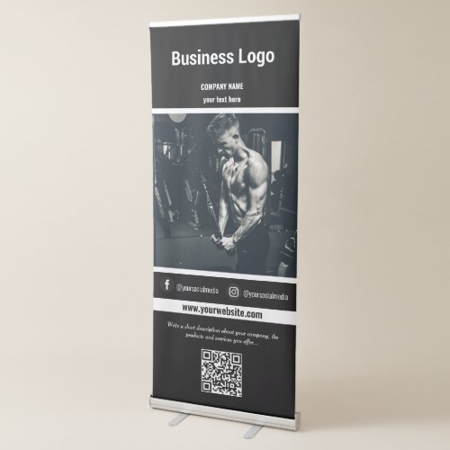 Black Business Shop Event Promotional Photo Retractable Banner