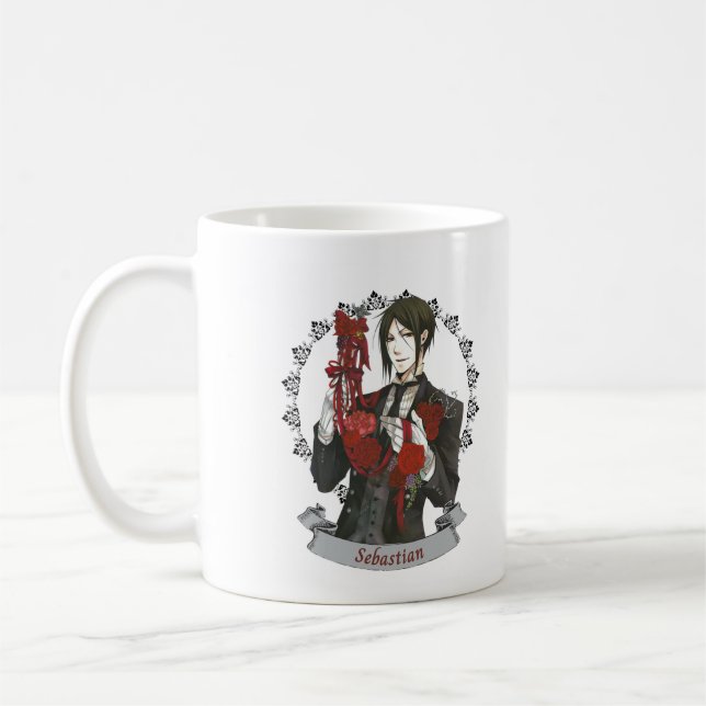 Black Butler Sebastian, Anime Inspired Coffee Mug (Left)