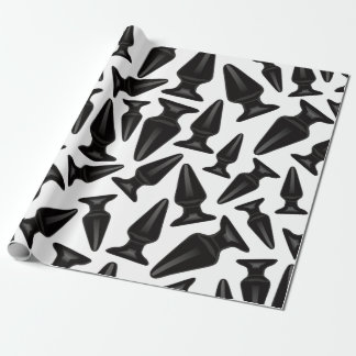 Black butt plug pattern - customizable wrapping paper