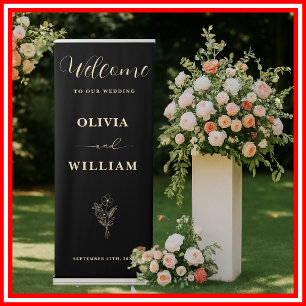 Black Butter Yellow Wildflowers Wedding Sign