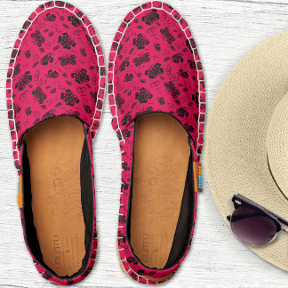 Black Butterflies on Red Espadrilles