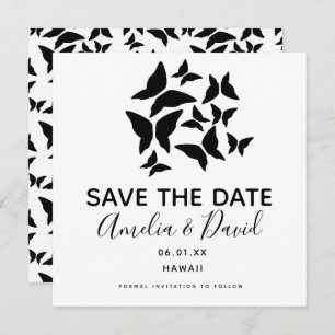 Black Butterflies Scattered Save the Date