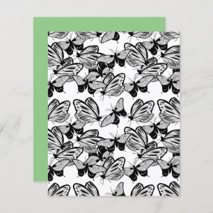 Black Butterflies White Scrapbook Paper