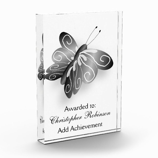 Black Butterfly Acrylic Award (Left)
