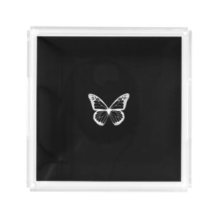 Black Butterfly Acrylic Tray