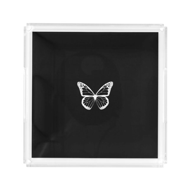 Black Butterfly Acrylic Tray (Front)