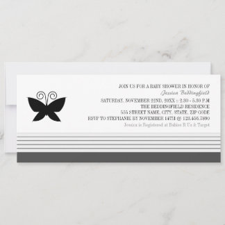 Black Butterfly Baby Shower Invitation
