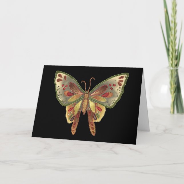 Black Butterfly Birthday Card (Front)