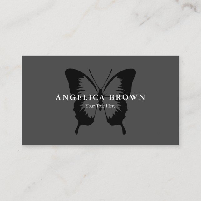 Black Butterfly Business Card (Front)