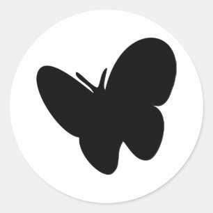 black butterfly - butterflies classic round sticker