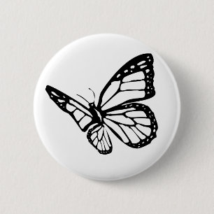 Black Butterfly Button
