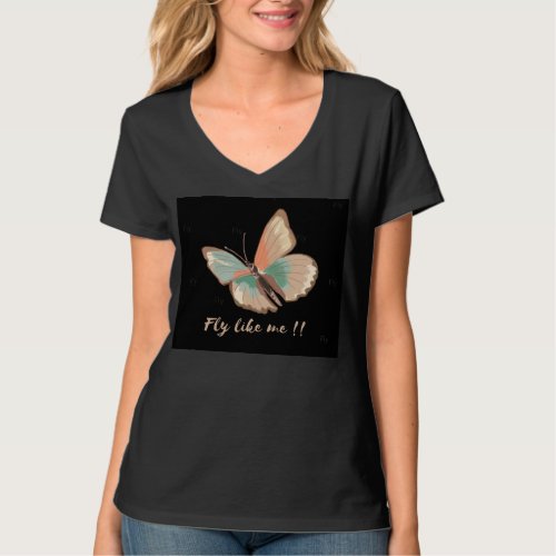 Black Butterfly cool cute T_shirt for women