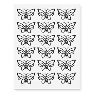 Black Butterfly Elegant Design Temporary Tattoos