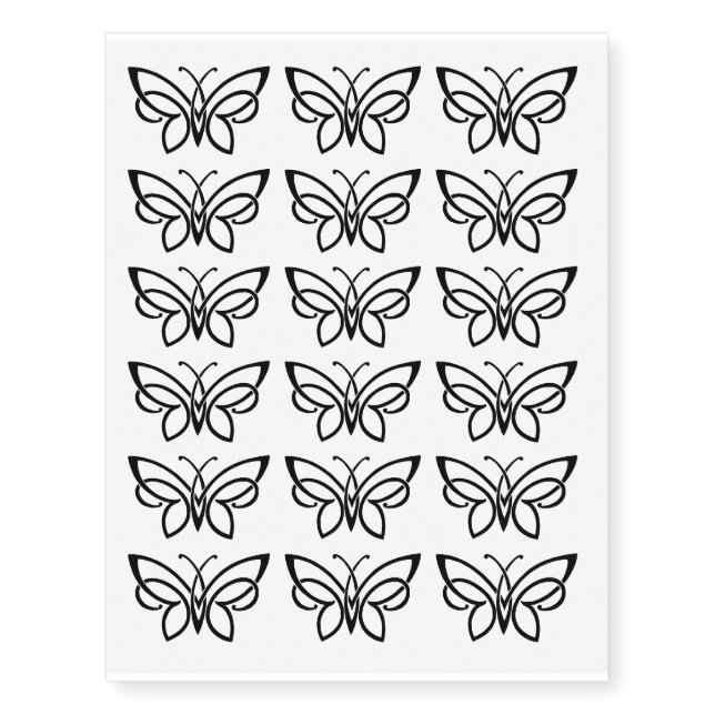 Black Butterfly Elegant Design Temporary Tattoos (Front)