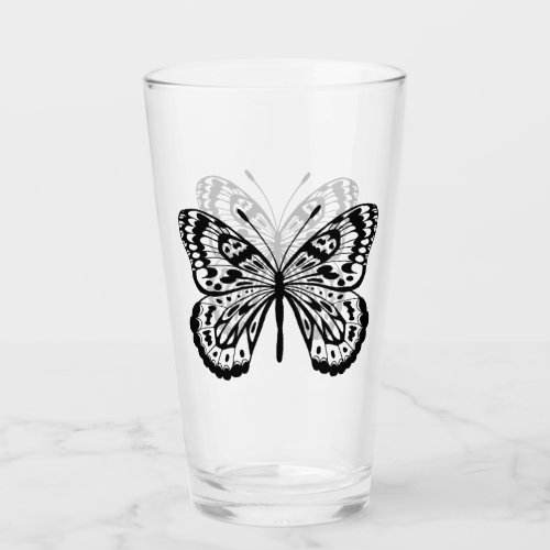 Black Butterfly Illustration Glass