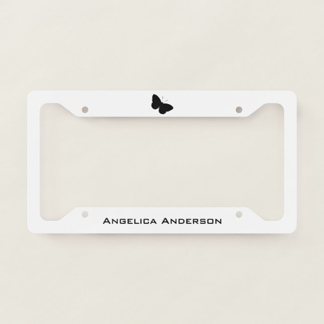 Black Butterfly Licence Plate Frame (Front)