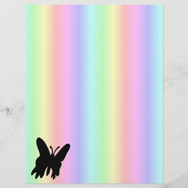 Black Butterfly on Pastell Rainbow Flyer (Front)