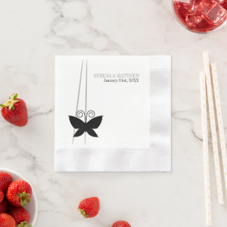 Black Butterfly Paper Napkins