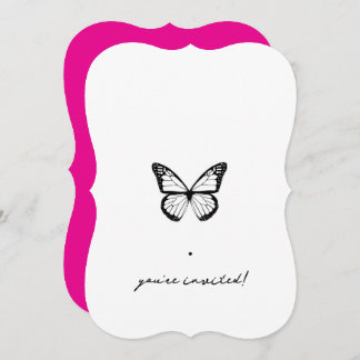Black butterfly party invitation, customizable