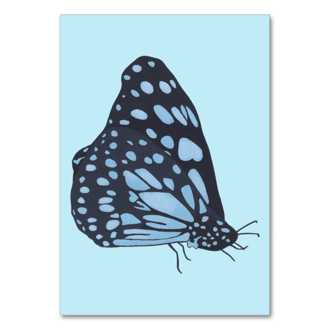 Black butterfly reading flashcards for adults table number (Front)