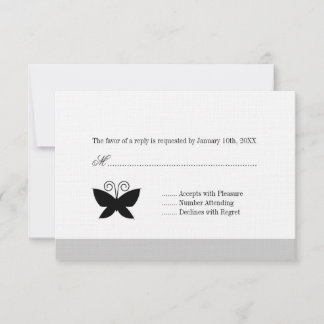 Black Butterfly Rsvp Card