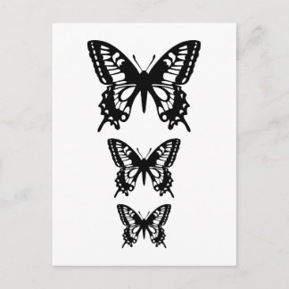 black butterfly silhouettes postcard