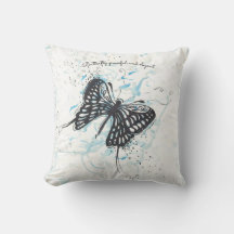 Black Butterfly square Cushion